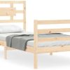 Letti vidaXL Solid wood bed with headboard 90x200cm (3194426)