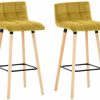 CLP Set of 2 bar stools Lincoln velvet yellow (312828) Mobili bar