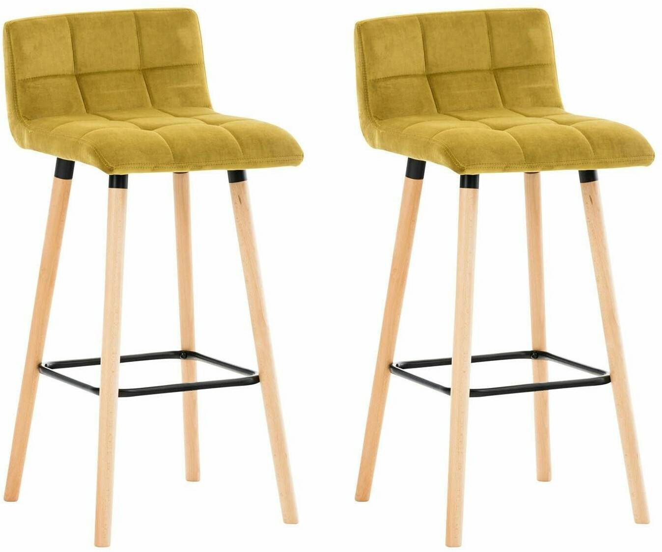 CLP Set of 2 bar stools Lincoln velvet yellow (312828) Mobili bar