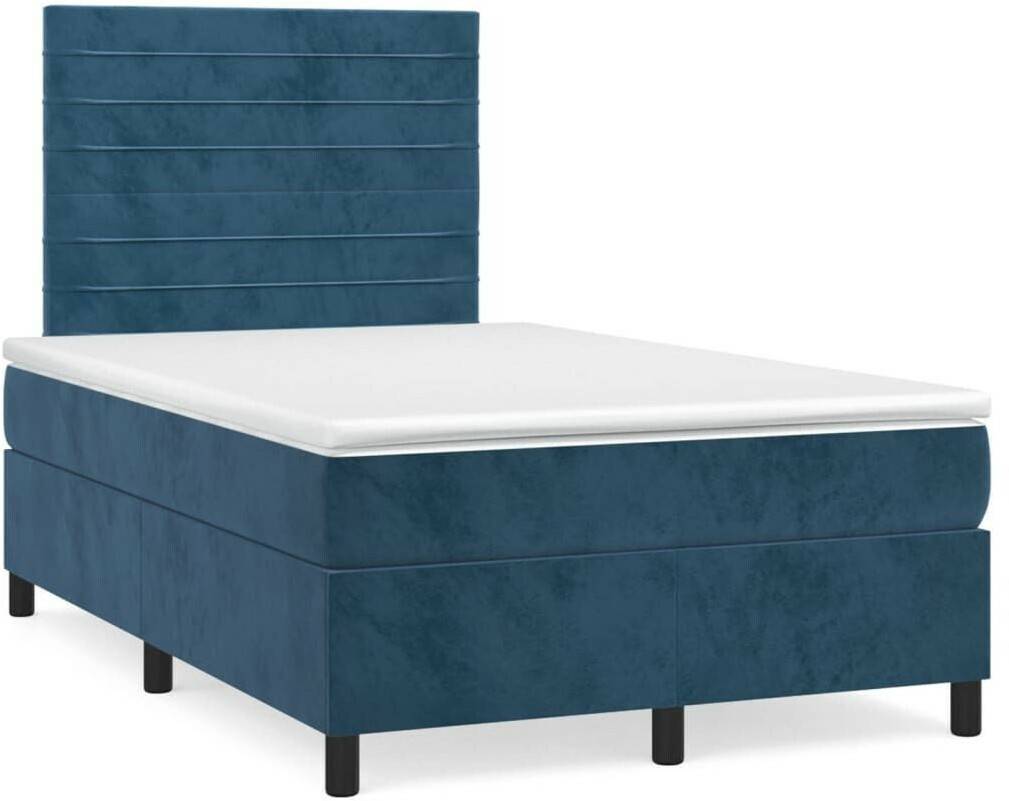 Letti vidaXL Box spring bed with mattress 120x200cm velvet (3143077)