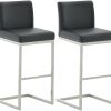 CLP Set of 2 bar stools Paros faux leather black (317280) Mobili bar