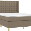 Letti vidaXL Box spring bed with mattress & LED 140x200cm fabric (3139201)