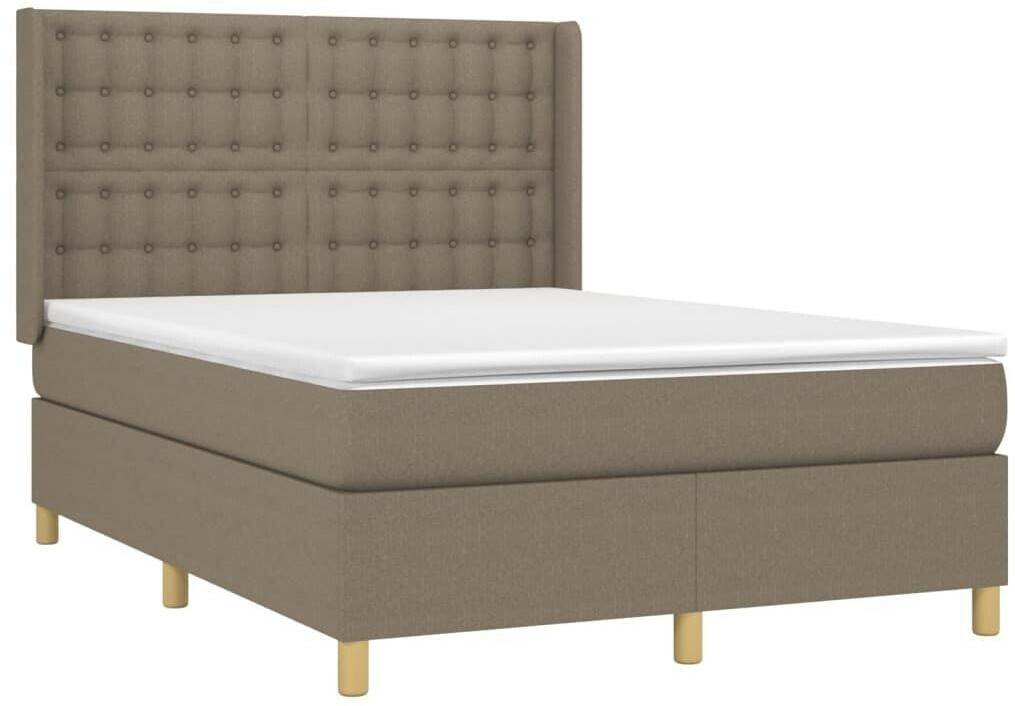 Letti vidaXL Box spring bed with mattress & LED 140x200cm fabric (3139201)