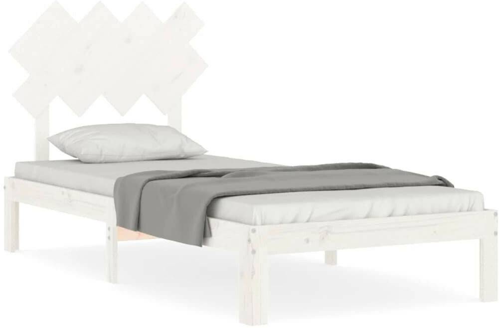 vidaXL Solid wood bed with headboard 90x200cm (3193712) Letti