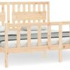 Letti vidaXL Solid wood bed with headboard 200x200cm (3192446)