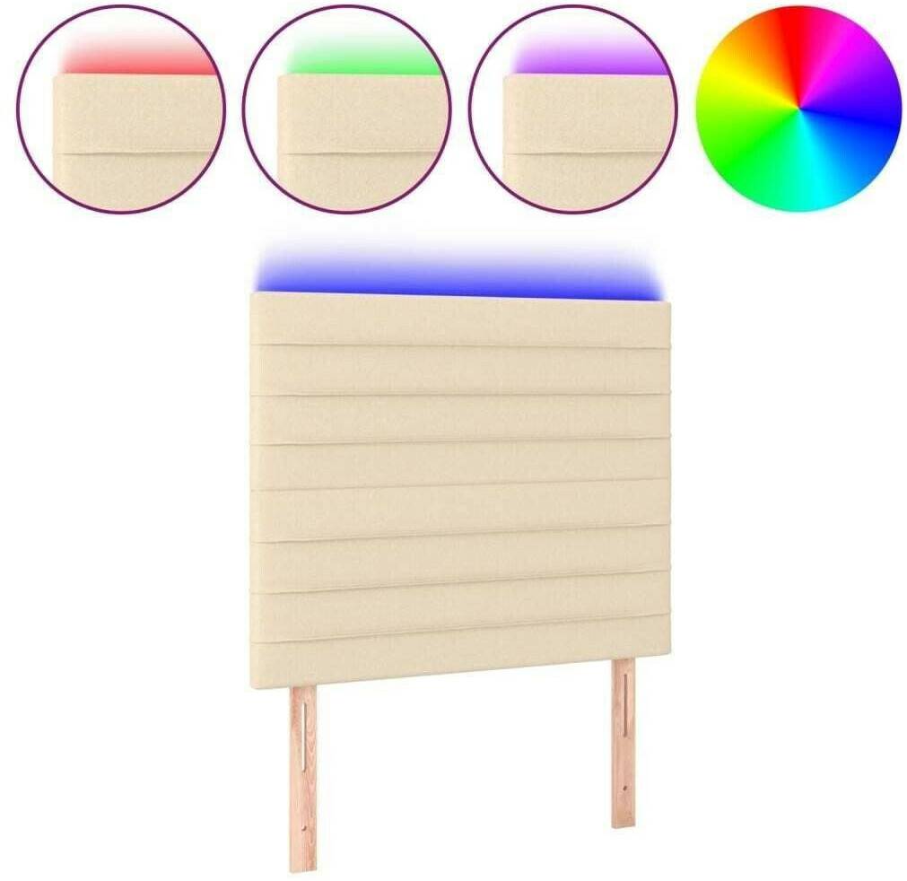 Letti vidaXL LED headboard 100x5x118/128cm fabric (3122559)