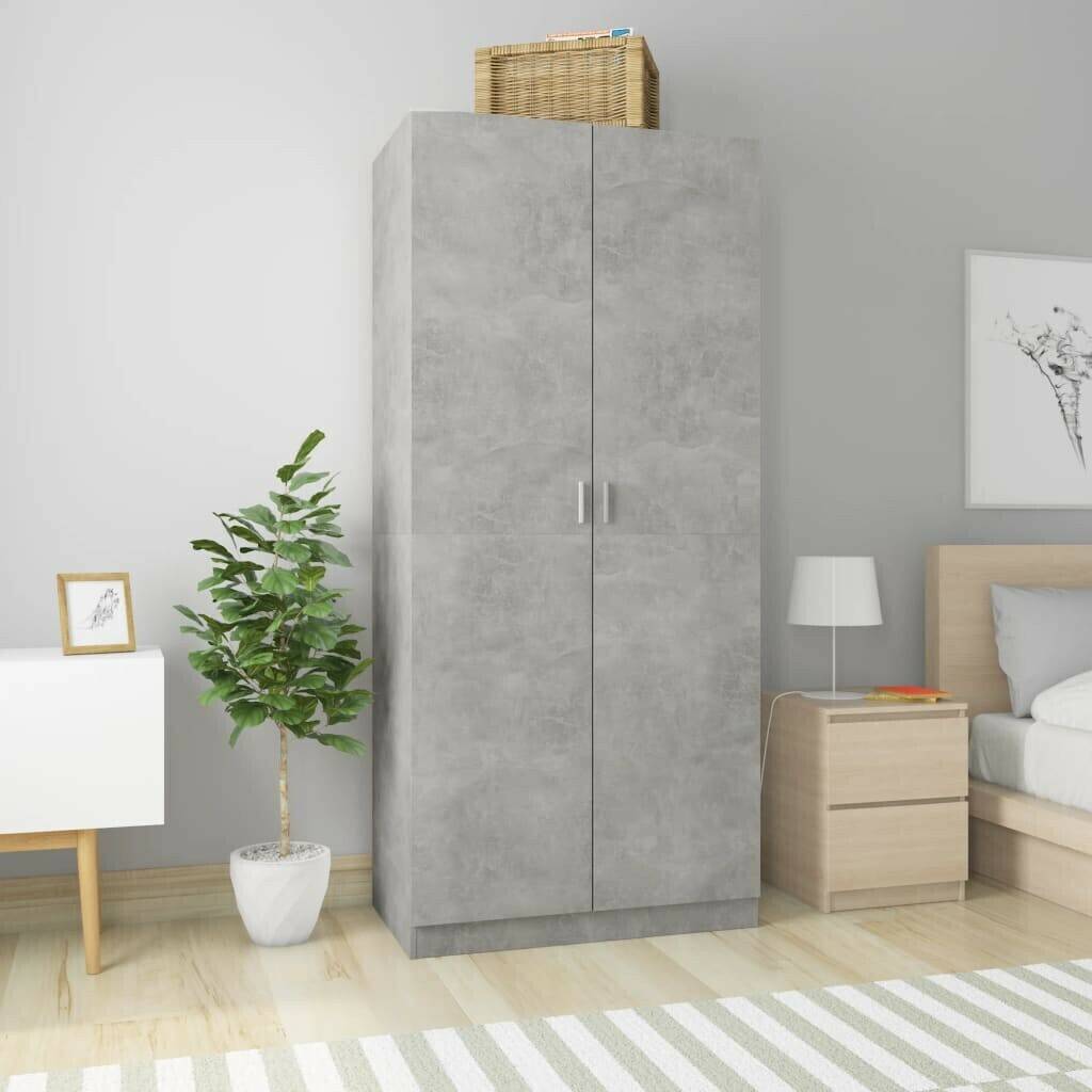 vidaXL Armadio a 2 ante (90x52x200cm)grigio cemento Armadi guardaroba