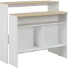 vidaXL Bar table with 2 table tops white and oak 130x40x120cm (280220) Mobili bar