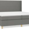 vidaXL Box spring bed with mattress 200x200cm fabric (3131858) Letti