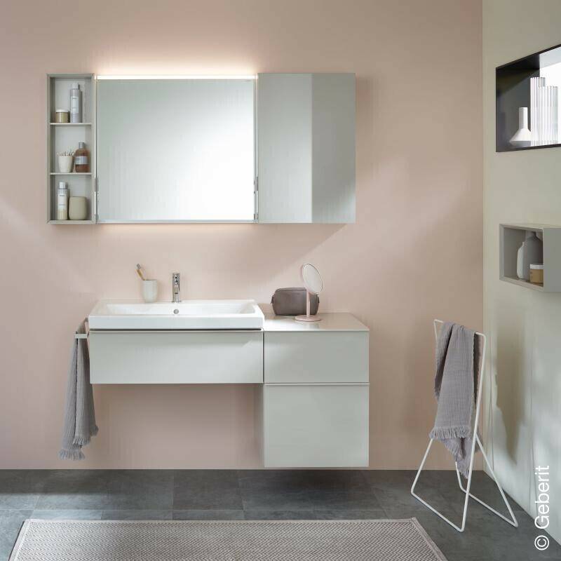 Geberit iCon vanity unit for washbasin with 1 drawer 74 x 24.7 x 47.6 cm white matt white powder-coated matt (502311013) Mobili sottolavabo