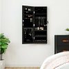 vidaXL Wall Mounted Mirror Jewelery Cabinet with LED Lights Black Specchi