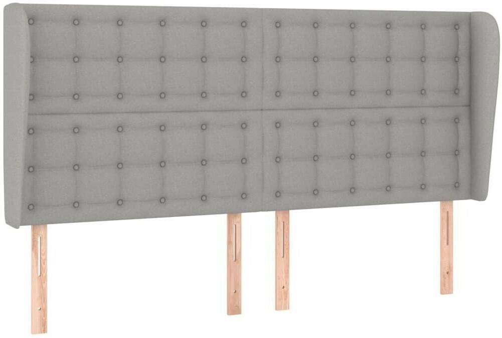 vidaXL Headboard with ears 203x23x118/128cm fabric (3118412) Letti