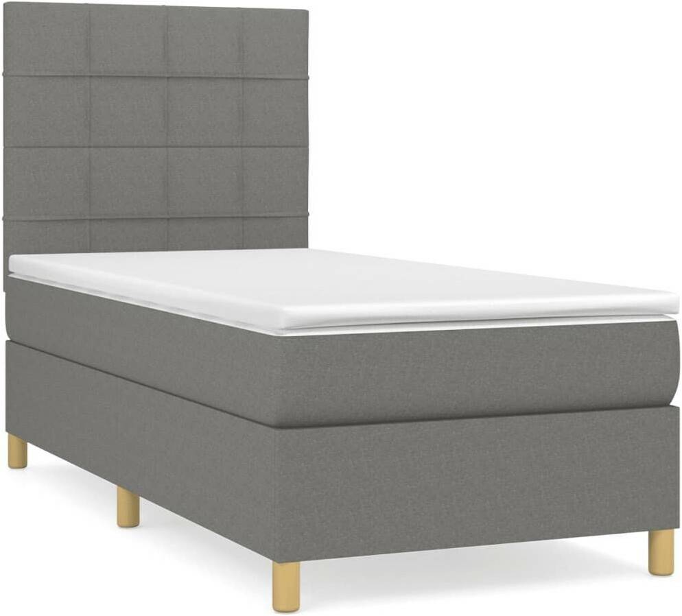 vidaXL Box spring bed with mattress 90x190cm fabric (3142298) Letti