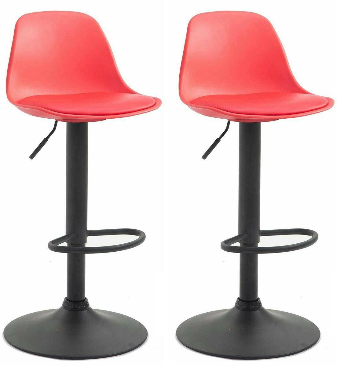 CLP Set of 2 bar stools Kiel plastic black red (314181) Mobili bar