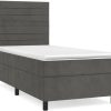 Letti vidaXL Box spring bed with mattress 90x200cm velvet (3143062)