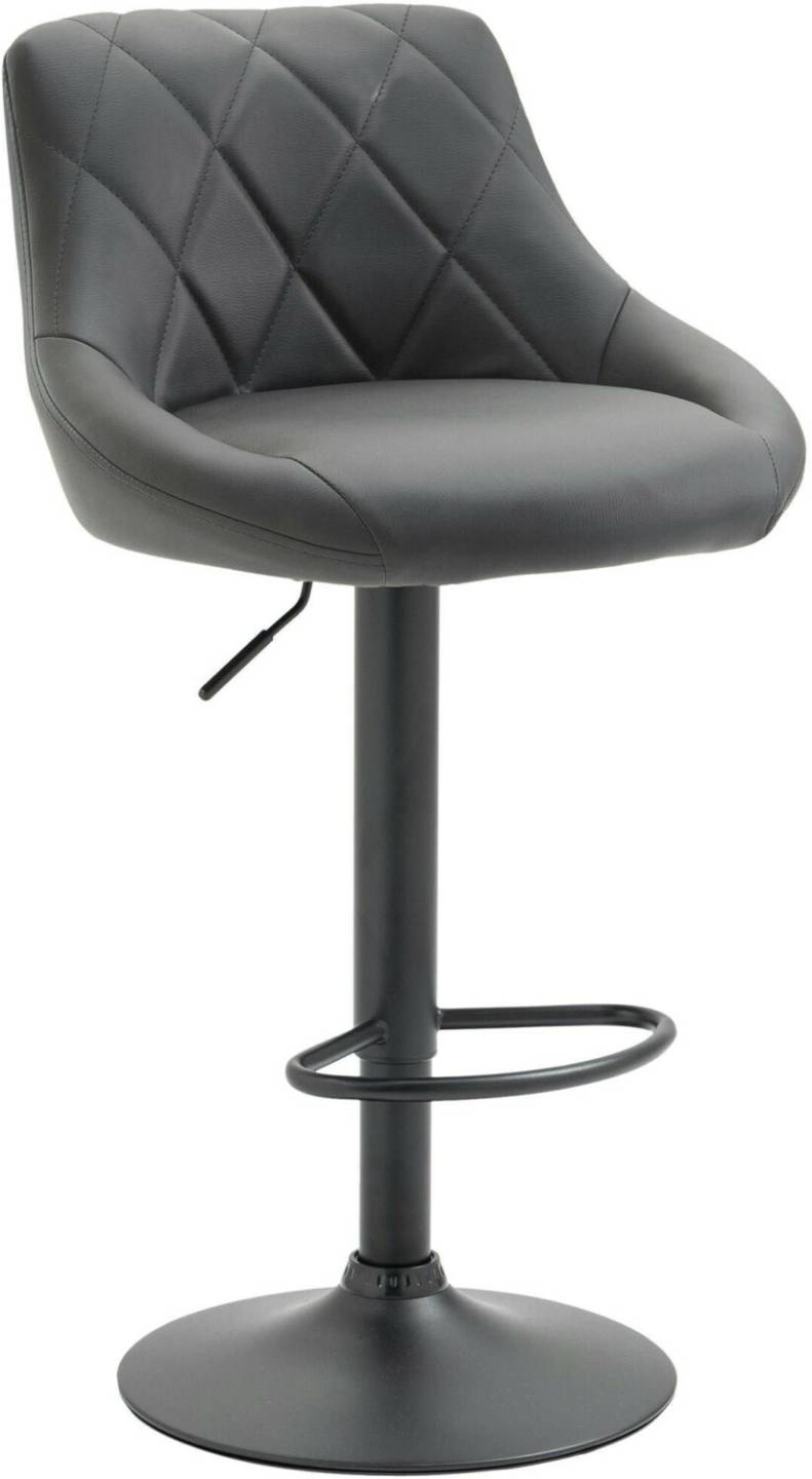 CLP Bar stool Lazio imitation leather black gray (321755) Mobili bar