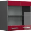 VICCO Glass wall cabinet R-Line 60 cm anthracite/burgundy high gloss modern Mobili da cucina