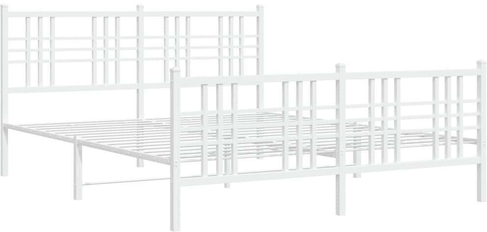 Letti vidaXL Bed frame with head and footboard metal 150x200cm (376393)