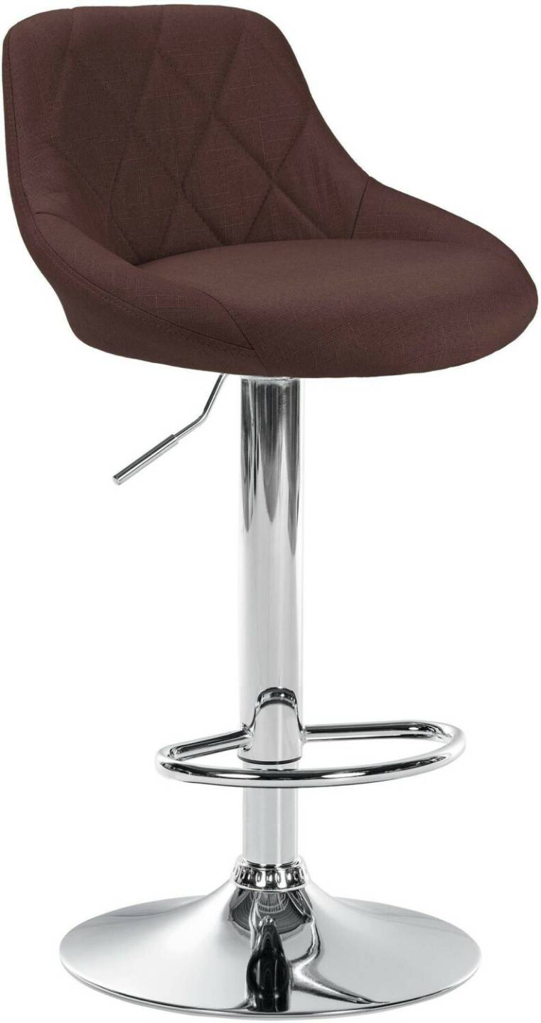 CLP Bar stool Lazio fabric chrome brown (102682303) Mobili bar