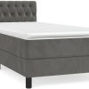 vidaXL Box spring bed with mattress 100x200cm velvet (3141468) Letti