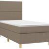 Letti vidaXL Box spring bed with mattress & LED 90x190cm fabric (3135321)