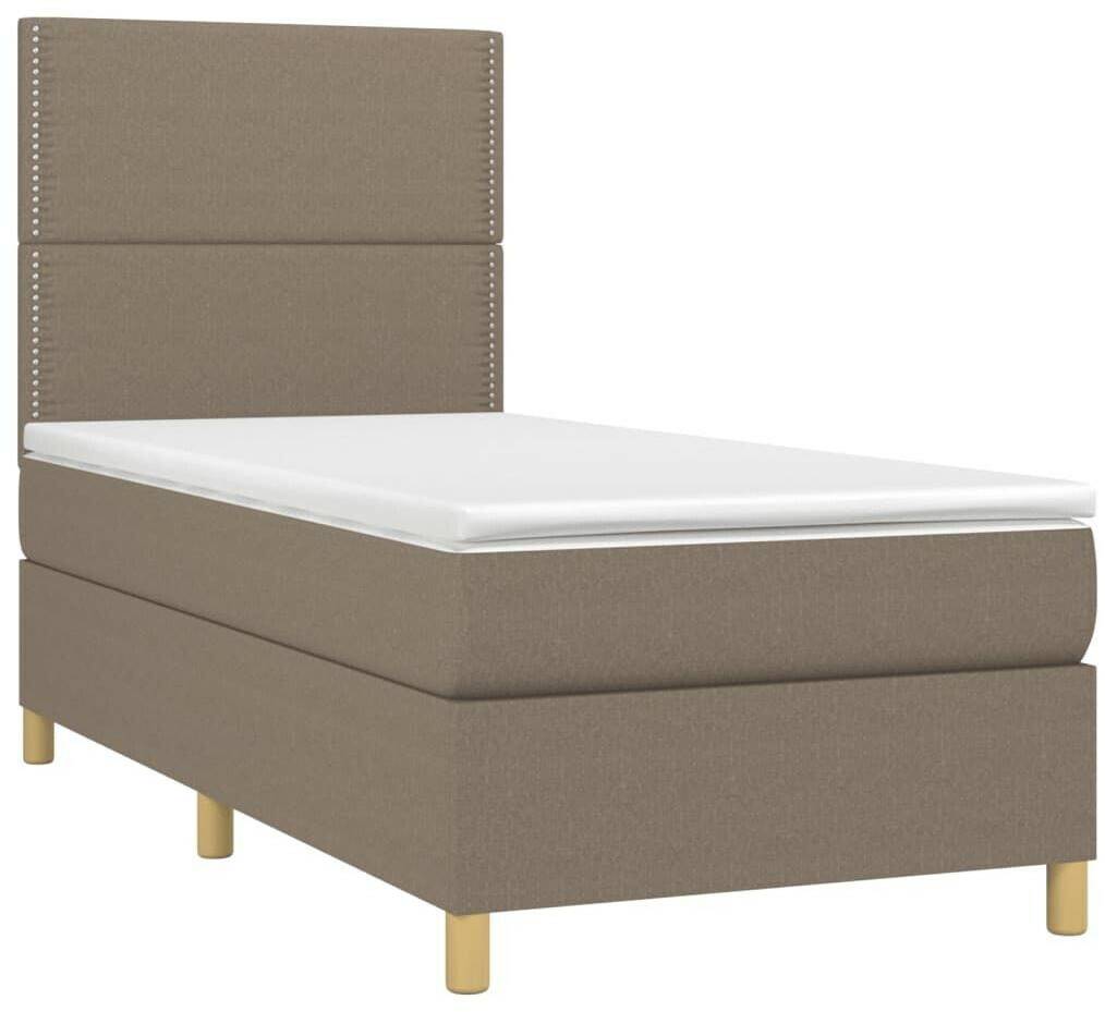 Letti vidaXL Box spring bed with mattress & LED 90x190cm fabric (3135321)