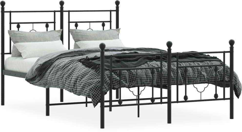 vidaXL Bed frame with headboard and footboard metal 120x200cm (374355) Letti