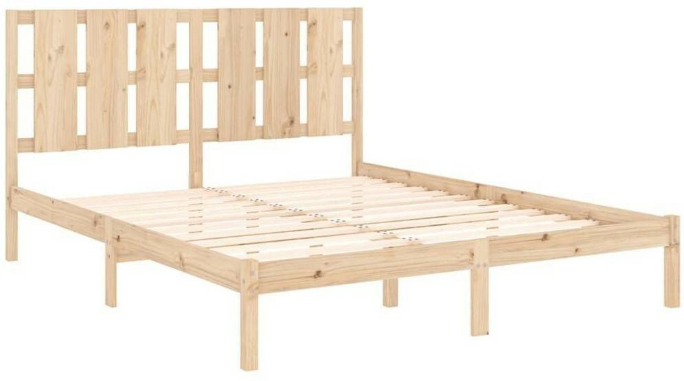 vidaXL Solid wood bed pine 160x200cm (3105610) Letti