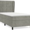 vidaXL Box spring bed with mattress 100x200cm velvet (3129195) Letti