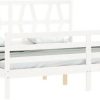 vidaXL Solid wood bed with headboard 200x200cm (3194397) Letti