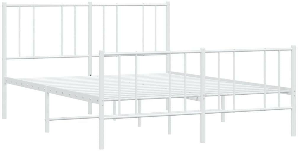 vidaXL Bed frame with headboard and footboard metal 150x200cm (352549) Letti