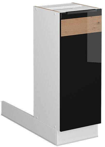 Livinity Fame-Line kitchen island, 30 cm without worktop, high-gloss black oak/white Mobili da cucina