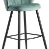 Finebuy Bar stool velvet bar chair counter stool with backrest fabric gray (FB24130) Mobili bar