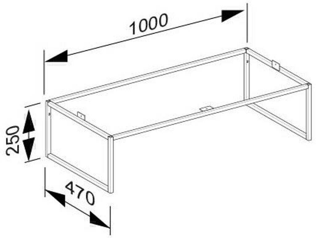 KEUCO X-Line floor frame for vanity unit 33172 and sideboard 33127 100 x 25.5 x 47 cm white (3319834) Mobili sottolavabo