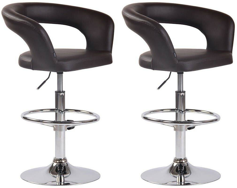 CLP Set of 2 bar stools Jaen faux leather brown (316143) Mobili bar