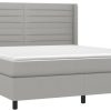 vidaXL Box spring bed with mattress & LED 180x200cm fabric (3138413) Letti