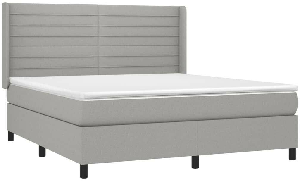 vidaXL Box spring bed with mattress & LED 180x200cm fabric (3138413) Letti