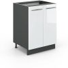 Mobili da cucina VICCO Base cabinet Fame-Line 60 cm anthracite/white high gloss modern