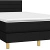 vidaXL Box spring bed with mattress & LED 120x200cm fabric (3133783) Letti