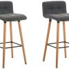 CLP Set of 2 bar stools Lincoln fabric natural light gray (304943) Mobili bar