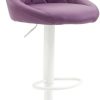 CLP Bar stool Lazio artificial leather white purple (321767) Mobili bar