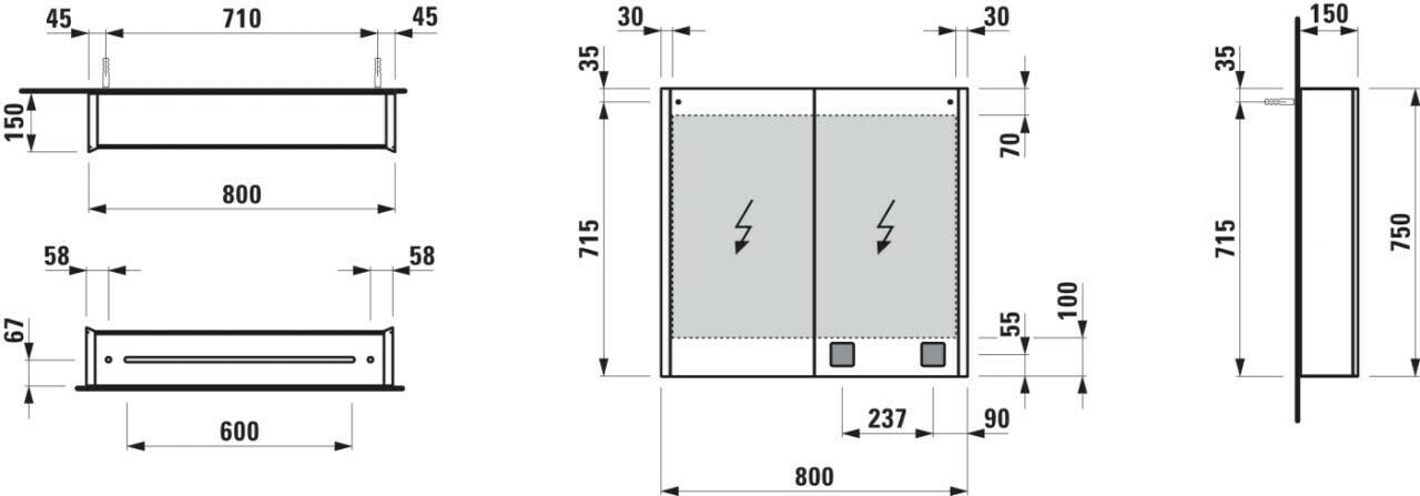 Mobili da bagno Laufen frame 25 80x75x15cm (H4085039001441)