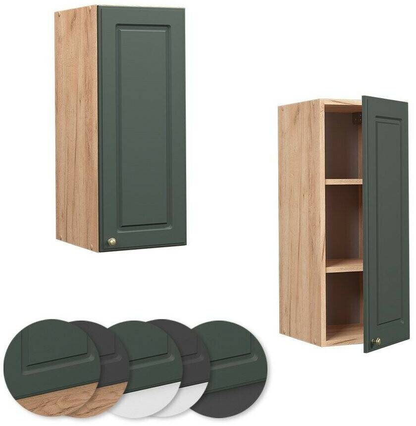 VICCO Wall cabinet Fame-Line 30 cm oak/green-gold country house Mobili da cucina