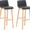 Mobili bar CLP Set of 2 bar stools Hover fabric Natura dark gray (315013)