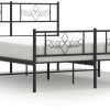 Letti vidaXL Bed frame with head and footboard metal 135x190cm (355284)