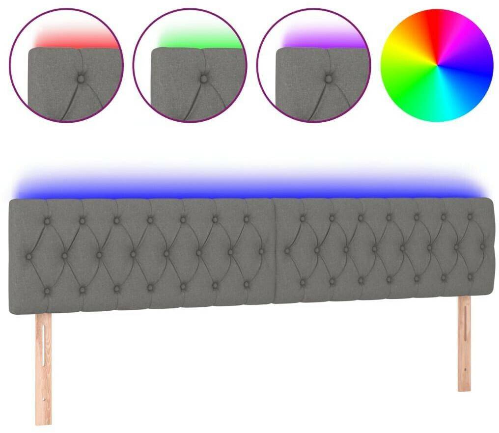 vidaXL LED headboard 180x7x78/88cm fabric (3121963) Letti