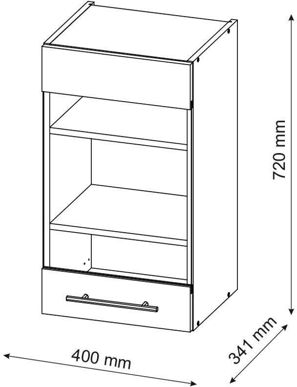 VICCO Glass wall cabinet Fame-Line 40 cm anthracite/white country house Mobili da cucina