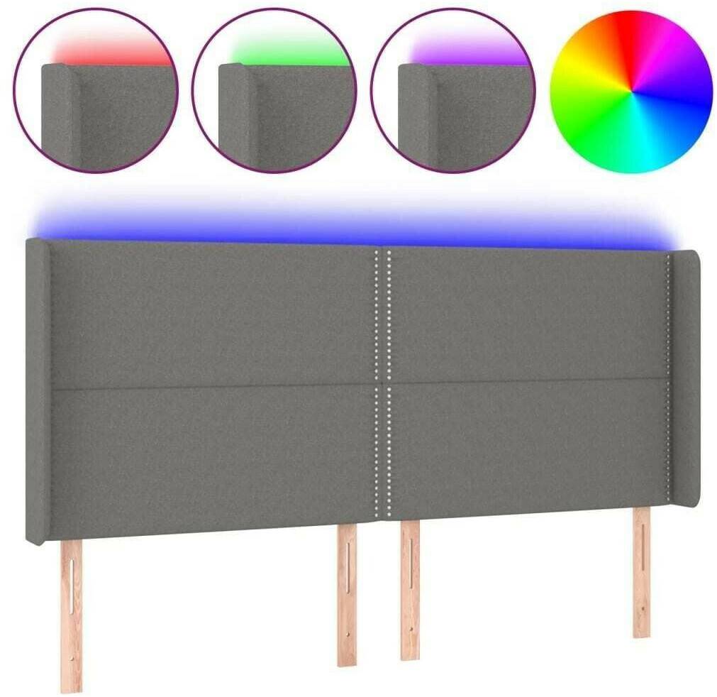 vidaXL LED headboard 183x16x118/128cm fabric (3123923) Letti