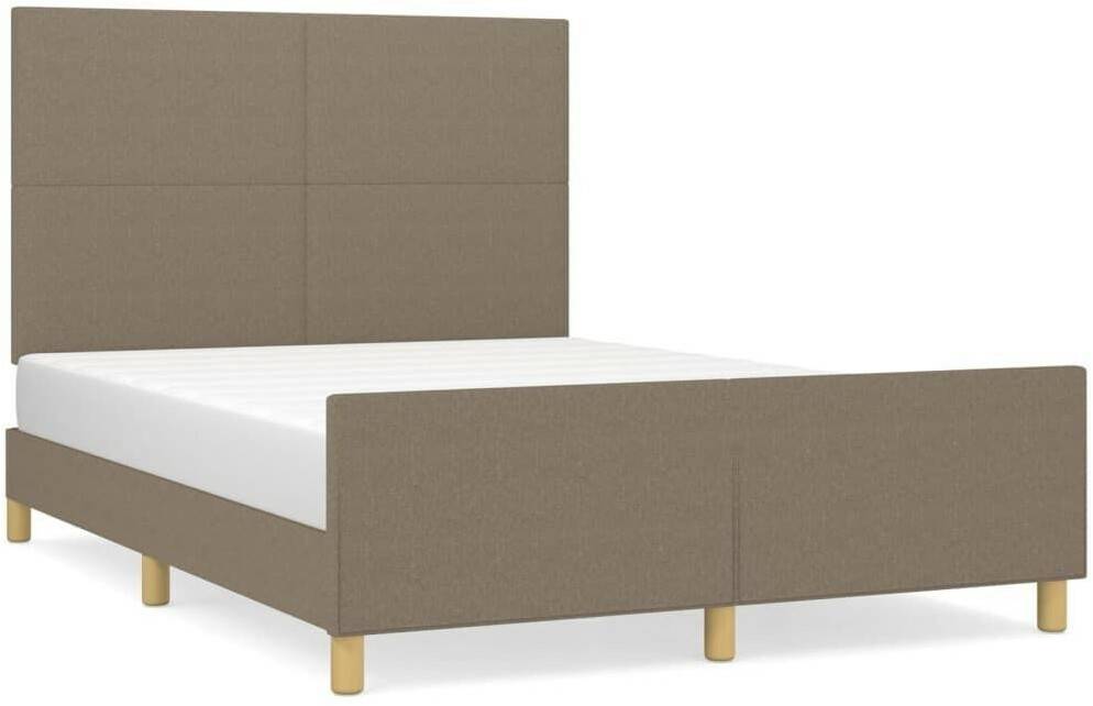 vidaXL Bed frame with headboard 140x190cm fabric (3124891) Letti