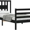 Letti vidaXL Solid wood bed with headboard 90x200cm (3194560)